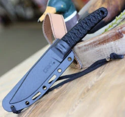 CRKT Nishi 2290, 4.42" 8Cr13MoV Titanium Nitride Plain Blade, Nylon Cord Wrap Handle -CRKT Knife Shop 2290. 12464.1594671791