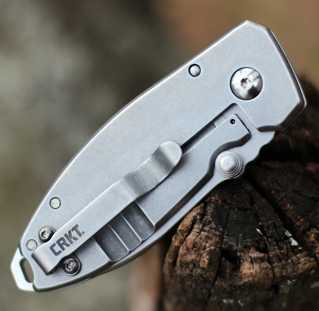 CRKT 2491 Squid Folder, 2.25" Stonewashed 8Cr14MoV Plain Blade, Stainless Steel Handle 4 CRKT 2491 Squid Folder, 2.25" Stonewashed 8Cr14MoV Plain Blade, Stainless Steel Handle - Image 4