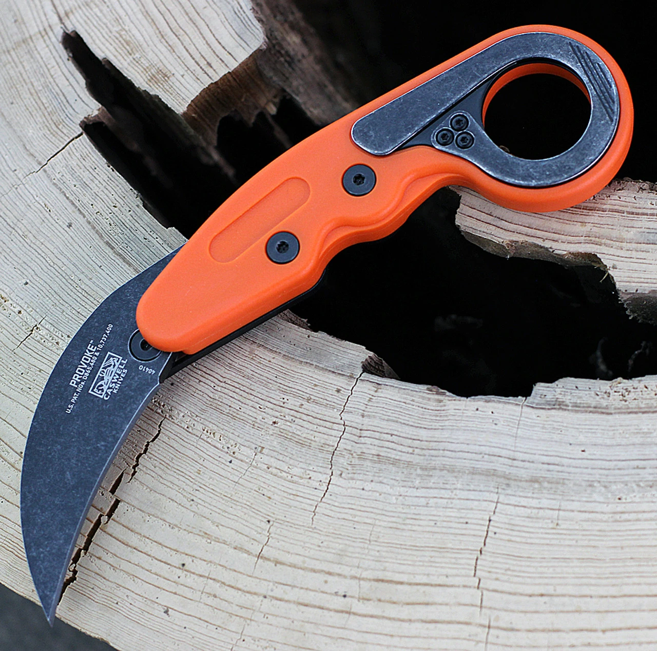 CRKT 4041O Provoke ZAP Kinematic Folding Knife, 2.47" Black 1.4116 Steel Plain Blade, Orange Grivory Handle 1 CRKT 4041O Provoke ZAP Kinematic Folding Knife, 2.47" Black 1.4116 Steel Plain Blade, Orange Grivory Handle