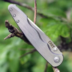 CRKT 7016 Flat Out Framelock A/O, 3.57" 8Cr13MoV SS Plain Blade, Brushed Stainless Handle -CRKT Knife Shop 7016.2 63987.1566586347