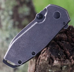 CRKT Squid Assisted Flipper 2493, 2.37" 8Cr14MoV Stainless Steel Black Stonewashed Plain Blade, Black Stainless Steel Handles -CRKT Knife Shop CR2493.3 23926.1625675782