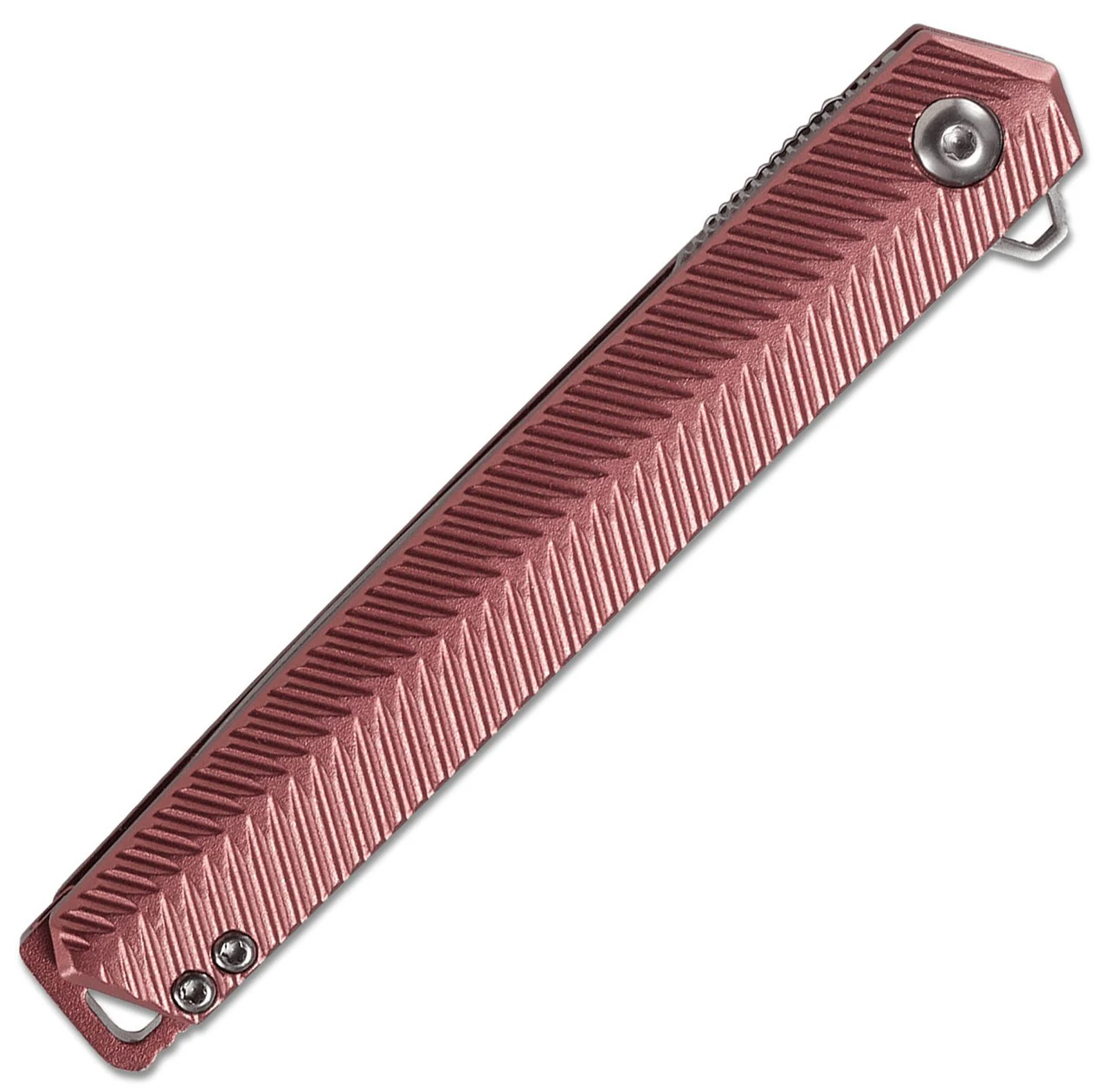 CRKT Stylus Spring Assisted Flipper K820BXP, 3.12" 12C27 Sandvik Satin Drop Point Blade, Maroon Aluminum Handle 2 CRKT Stylus Spring Assisted Flipper K820BXP, 3.12" 12C27 Sandvik Satin Drop Point Blade, Maroon Aluminum Handle - Image 2
