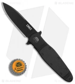 CRKT Bombastic Frame Lock Knife Black GFN (3.3" Black) K345KKSP -CRKT Knife Shop CRKT Bombastic Black Plain Edge BHQ 78172 er bottlecap