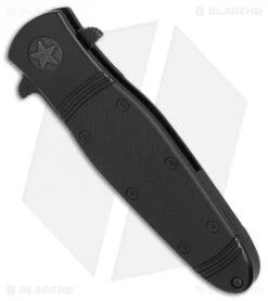 CRKT Bombastic Frame Lock Knife Black GFN (3.3" Black) K345KKSP -CRKT Knife Shop CRKT Bombastic Black Plain Edge BHQ 78172 er spine