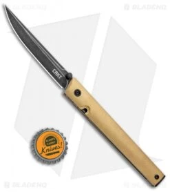 CRKT CEO Liner Lock Blade HQ Exclusive Knife Brass (3.11" Black Stonewash D2) -CRKT Knife Shop CRKT Brass CEO LL Black SW BHQ 113987 jr bottlecap