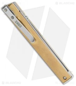 CRKT CEO Liner Lock Blade HQ Exclusive Knife Brass (3.1" Stonewash D2) -CRKT Knife Shop CRKT Brass CEO LL SW BHQ 113999 jr side