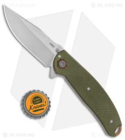 CRKT Burnley Butte Deadbolt Lock Assisted Flipper Knife Green G-10 (3.3" SW) -CRKT Knife Shop CRKT Burnley Butte Deadbolt Lock Assisted Green G 10 SW BHQ 144096 jr bottlecap