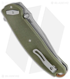 CRKT Burnley Butte Deadbolt Lock Assisted Flipper Knife Green G-10 (3.3" SW) -CRKT Knife Shop CRKT Burnley Butte Deadbolt Lock Assisted Green G 10 SW BHQ 144096 jr side