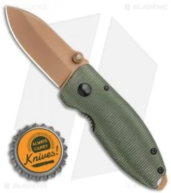 CRKT Burnley Desert Warrior Squid Knife Green Micarta (2.25" Copper D2) -CRKT Knife Shop CRKT Burnley Desert Warrior Squid Knife Green Micarta 2.25 Copper D2 BHQ 116188 LS Bottlecap