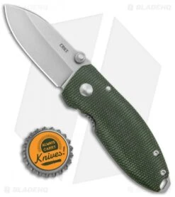 CRKT Exclusive Burnley Squid Frame Lock Knife Green Micarta (2.25" Stonewash D2) -CRKT Knife Shop CRKT Burnley Squid FL Green Micarta SW 2490ODD2 BHQ 116187 jr bottlecap