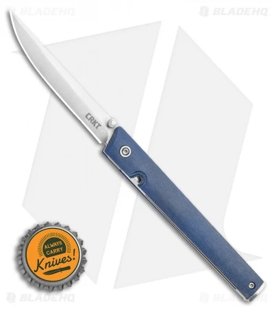 CRKT CEO Liner Lock Knife Blue Linen Micarta (3.1" Satin S35VN) BHQ Exclusive 4 CRKT CEO Liner Lock Knife Blue Linen Micarta (3.1" Satin S35VN) BHQ Exclusive - Image 4