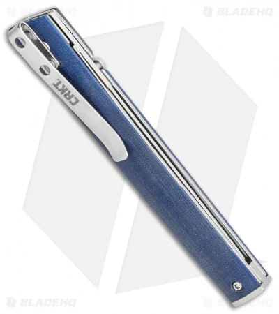 CRKT CEO Liner Lock Knife Blue Linen Micarta (3.1" Satin S35VN) BHQ Exclusive 3 CRKT CEO Liner Lock Knife Blue Linen Micarta (3.1" Satin S35VN) BHQ Exclusive - Image 3