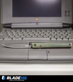 CRKT CEO Liner Lock Knife Green Micarta (3.1" Smokewash D2) BHQ Exclusive -CRKT Knife Shop CRKT CEO Liner Lock Knife Green Micarta BHQ Exclusive D2 BHQ 101007 kp mac web