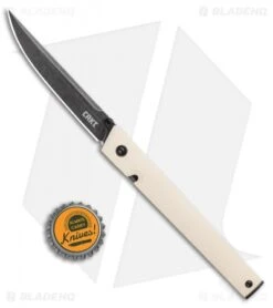 CRKT CEO Liner Lock Knife White Micarta (3.1" Smokewash D2) BHQ Exclusive -CRKT Knife Shop CRKT CEO Liner Lock Knife White Micarta Smokewash Exclusive BHQ 116341 jr bottlecap