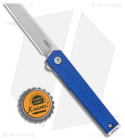 CRKT CEO Microflipper Liner Lock Knife Blue Aluminum (2.21" Satin) 4 CRKT CEO Microflipper Liner Lock Knife Blue Aluminum (2.21" Satin) - Image 4