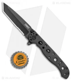 CRKT Carson M16-10KS EDC Tanto Frame Lock Knife (3" Black Serr) -CRKT Knife Shop CRKT Carson M16 10KS EDC Tanto Tactical Zytel Black Serr BHQ 11420 jr bottlecap