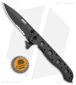 CRKT Carson M16-13ZLEK E.R. Spear Point Flipper Knife Zytel (3.375" Black Serr) -CRKT Knife Shop CRKT Carson M16 13ZLEK E.R. SP Zytel Black Serr BHQ 9881 jr bottlecap