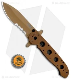 CRKT Carson M21-14DSFG Special Forces Flipper Knife Tan G-10 (3.875" Serr) -CRKT Knife Shop CRKT Carson M21 14DSFG Special Forces Flipper Tan G 10 Serr BHQ 4983 jr 1 bottlecap