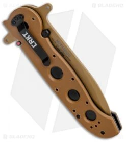 CRKT Carson M21-14DSFG Special Forces Flipper Knife Tan G-10 (3.875" Serr) -CRKT Knife Shop CRKT Carson M21 14DSFG Special Forces Flipper Tan G 10 Serr BHQ 4983 jr 1 side