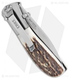 CRKT Carson M4-02 Stag Spring Assisted Knife (3.25" Satin) M4-02S -CRKT Knife Shop CRKT Carson M4 02S Stag SA Satin BHQ 7036 jr side