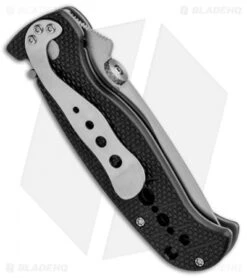 CRKT Crawford Falcon Liner Lock Knife Black Zytel (3" Satin Serr) 6242 -CRKT Knife Shop CRKT Crawford Falcon LL Black Zytel Satin Serr 6242 BHQ 87729 jr side
