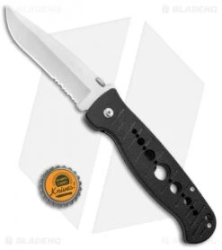 CRKT Crawford Falcon Liner Lock Knife Black Zytel (3.875" Satin Serr) 6243 7 CRKT Crawford Falcon Liner Lock Knife Black Zytel (3.875" Satin Serr) 6243 -CRKT Knife Shop CRKT Crawford Falcon LL Black Zytel Satin Serr 6243 BHQ 75700 jr bottlecap