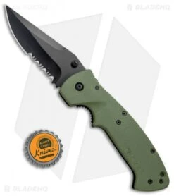 CRKT Crawford Kasper Liner Lock Knife OD Green Zytel (3.75" Black Serr) 6783KOD -CRKT Knife Shop CRKT Crawford Kasper LL OD Green Zytel Black Serr CR6783KOD BHQ 43795 jr bottlecap