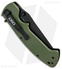 CRKT Crawford Kasper Liner Lock Knife OD Green Zytel (3.75" Black Serr) 6783KOD -CRKT Knife Shop CRKT Crawford Kasper LL OD Green Zytel Black Serr CR6783KOD BHQ 43795 jr side
