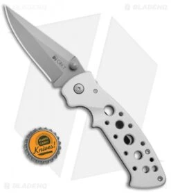 CRKT Crawford Kasper Professional Liner Lock Knife Silver (3" Gray) 7772 -CRKT Knife Shop CRKT Crawford Kasper Professional LL Silver Gray 7772 BHQ 76580 jr bottlecap