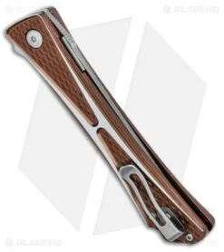 CRKT Crossbones Liner Lock Knife Bronze Aluminum (3.5" Satin) 7530B -CRKT Knife Shop CRKT CrossboneS Liner Lock Knife Bronze 3.5in Satin 7530B BHQ 113910 LS Side