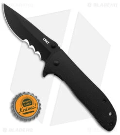 CRKT Drifter Knife W/ Veff Serrations Black Resin Infused Handle (2.82" Black) -CRKT Knife Shop CRKT Drifter Knife w Veff Seerations Black Resin Infused Handle 2in Black BHQ 180917 td size