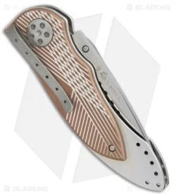 CRKT Elishewitz E-Lock Folding Knife Bronze (3.9" Satin Serr) 7333 -CRKT Knife Shop CRKT Elishewitz E Lock bronze satin serr 7333 BHQ 0477 er side