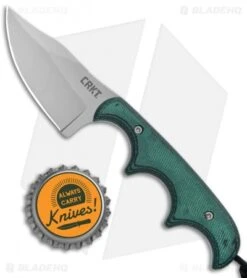 CRKT Folts Minimalist Bowie Fixed Blade Knife (2.15" Bead Blast) -CRKT Knife Shop CRKT Folts Minimalist Bowie Neck Knife Black Green Micarta BB 2387 BHQ 7033 jr bottlecap