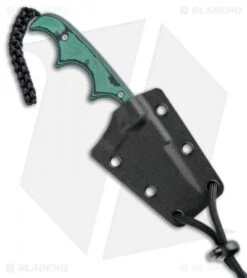 CRKT Folts Minimalist Bowie Fixed Blade Knife (2.15" Bead Blast) -CRKT Knife Shop CRKT Folts Minimalist Bowie Neck Knife Black Green Micarta BB 2387 BHQ 7033 jr sheath