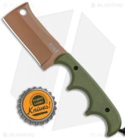 CRKT Folts Desert Warrior Minimalist Cleaver Neck Knife (2.1" Copper D2) -CRKT Knife Shop CRKT Folts Minimalist Cleaver Neck Knife OD Green G 10 Copper BHQ 114000 jr bottlecap