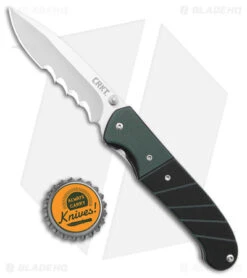 CRKT Ignitor Spring Assisted Knife Black & Green G-10 (3.38" Satin Serr) 6855 -CRKT Knife Shop CRKT Ignitor SA Black and Green G 10 Satin Serr BHQ 4147 jr bottlecap