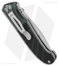 CRKT Ignitor Spring Assisted Knife Black & Green G-10 (3.38" Satin Serr) 6855 -CRKT Knife Shop CRKT Ignitor SA Black and Green G 10 Satin Serr BHQ 4147 jr side