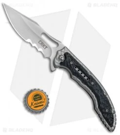 CRKT Ikoma Fossil Frame Lock Knife Black G-10 (3.96" Satin) 5473 -CRKT Knife Shop CRKT Ikoma Fossil Black G 10 Serr 5473 BHQ 51855 jr bottlecap 2