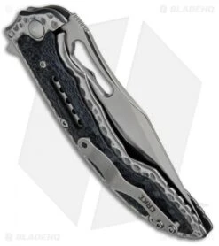 CRKT Ikoma Fossil Frame Lock Knife Black G-10 (3.96" Satin) 5473 -CRKT Knife Shop CRKT Ikoma Fossil Black G 10 Serr 5473 BHQ 51855 jr side