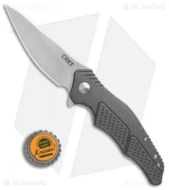 CRKT Ken Onion Outrage Knife Gray (3.25" Satin) K320GXPX *Factory Second -CRKT Knife Shop CRKT Ken Onion Outrage gray satin blemish BHQ 75333 er bottlecap