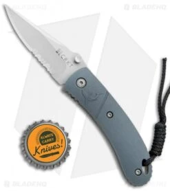 CRKT Lightfoot Urban Shark Liner Lock Knife Gray (2.5" Satin Serr) -CRKT Knife Shop CRKT Lightfoot Urban Shark LL Gray Satin Serr LUS 11 BHQ 75703 jr bottlecap
