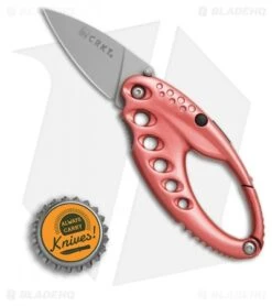 CRKT Lumabiner Pink Liner Lock Knife W/ L.E.D Light (1.6" Bead Blast) -CRKT Knife Shop CRKT Lumabiner Pink LED light bb BHQ 69069 er size