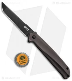 CRKT Onion Helical Liner Lock Knife Black Aluminum (3.52" Black D2) K500GKP -CRKT Knife Shop CRKT Onion Helical LL Tanto Aluminum Black K500GKP BHQ 92301 jr bottlecap