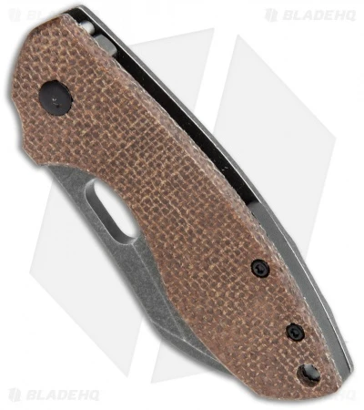 CRKT Pilar Frame Lock Knife Brown Linen Micarta BHQ Exclusive (2.4" Smokewash) 2 CRKT Pilar Frame Lock Knife Brown Linen Micarta BHQ Exclusive (2.4" Smokewash) - Image 2