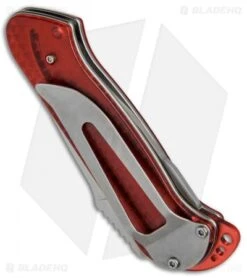 CRKT Rollock Pocket Knife Red Translucent (2.25" Polish Serr) 5212R -CRKT Knife Shop CRKT Rollock Red Translucent Polish Serr 5212R BHQ 68539 jr side