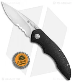 CRKT Ruger Knives High-Brass Spring Assisted Knife Black (3.2" Satin Serr) R2601 -CRKT Knife Shop CRKT Ruger High Brass SA Black Satin Serr R2602 BHQ 76861 jr bottlecap