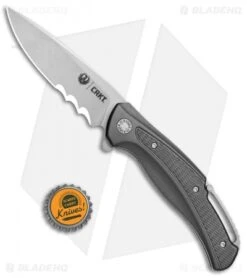 CRKT Ruger Knives Windage Liner Lock Knife Black Aluminum (3.78" SW Serr) R2402 -CRKT Knife Shop CRKT Ruger Windage LL Black Alum SW Serr R2402 BHQ 76860 jr bottlecap