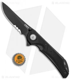 CRKT Seismic Deadbolt Lock Knife Black G-10 (4" Black Serr) 5401K -CRKT Knife Shop CRKT Seismic Deadbolt Lock Black G 10 Black Serr 5401K BHQ 92336 jr bottlecap