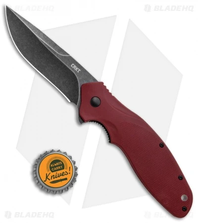CRKT Shenanigan Spring Assisted Knife Maroon GRN (3.4" Black SW) K800RKP 4 CRKT Shenanigan Spring Assisted Knife Maroon GRN (3.4" Black SW) K800RKP - Image 4