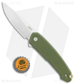 CRKT Vox Tueto Spring Assisted Flipper Knife OD Green G-10 (3.3" Satin) 5325 -CRKT Knife Shop CRKT Tueto SA Filpper OD Green G 10 Satin 5325 BHQ 119344 jr bottlecap